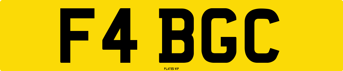 F4 BGC Number Plate