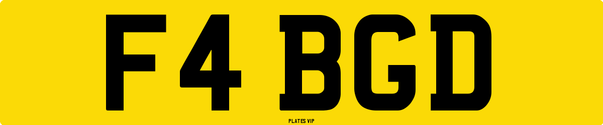 F4 BGD Number Plate