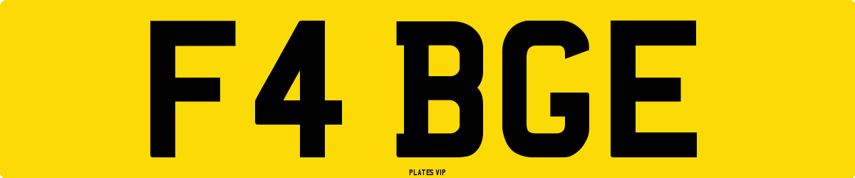 F4 BGE Number Plate