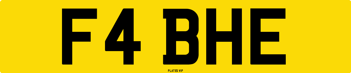 F4 BHE Number Plate