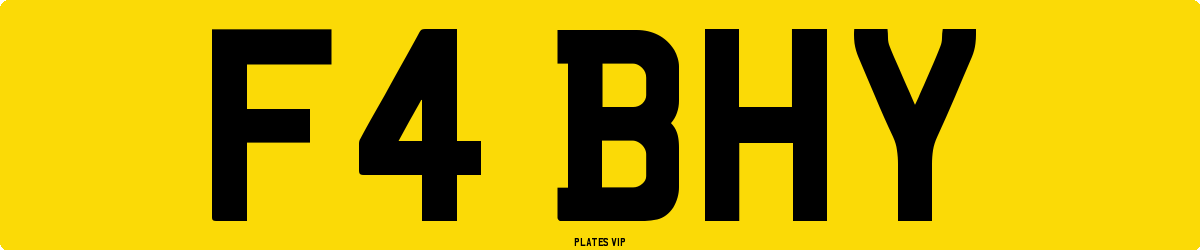 F4 BHY Number Plate