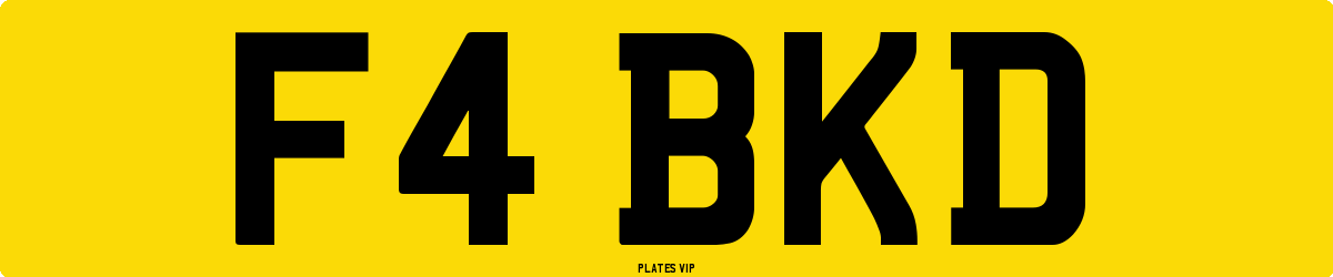 F4 BKD Number Plate