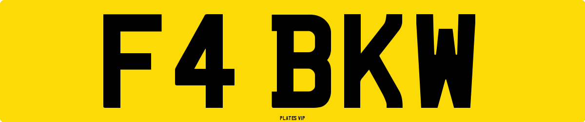 F4 BKW Number Plate