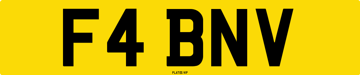 F4 BNV Number Plate