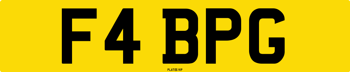 F4 BPG Number Plate