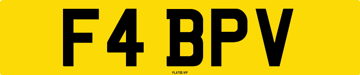 F4 BPV Number Plate