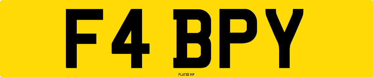 F4 BPY Number Plate