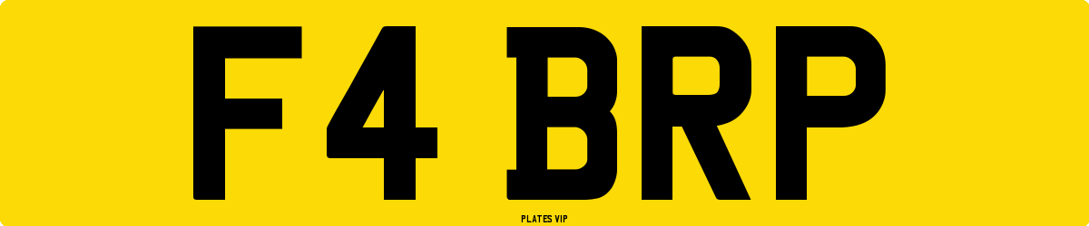 F4 BRP Number Plate