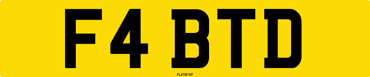 F4 BTD Number Plate