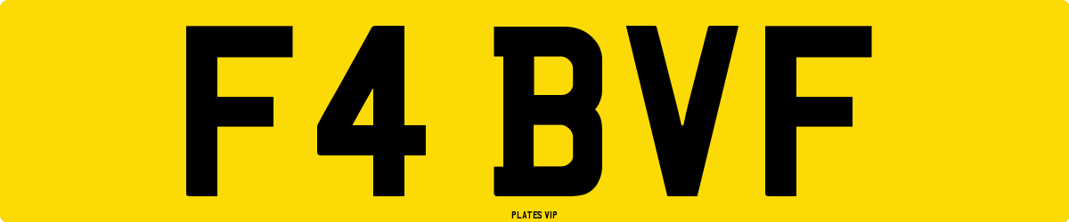 F4 BVF Number Plate