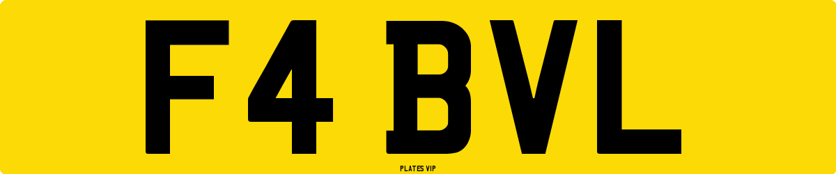 F4 BVL Number Plate
