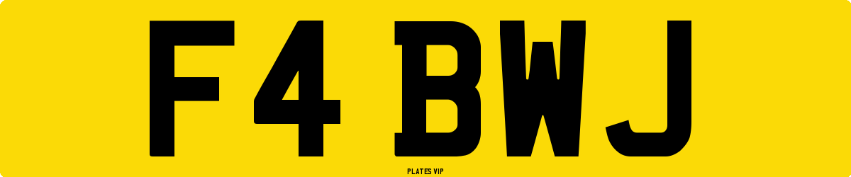 F4 BWJ Number Plate