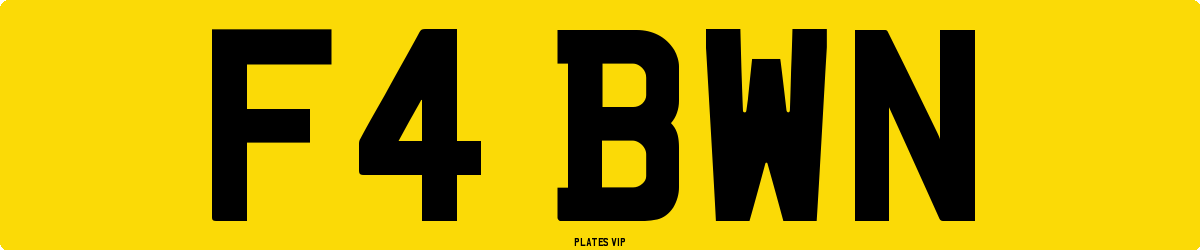 F4 BWN Number Plate