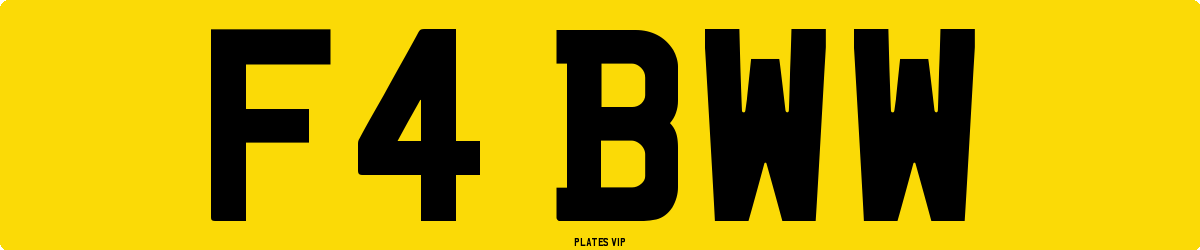 F4 BWW Number Plate