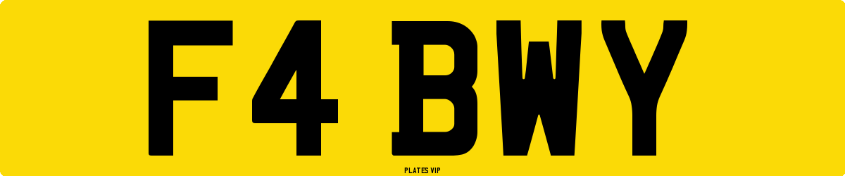F4 BWY Number Plate