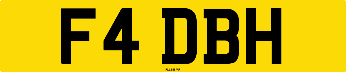 F4 DBH Number Plate