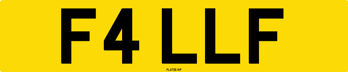 F4 LLF Number Plate
