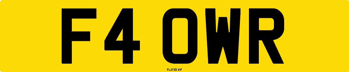F4 OWR Number Plate