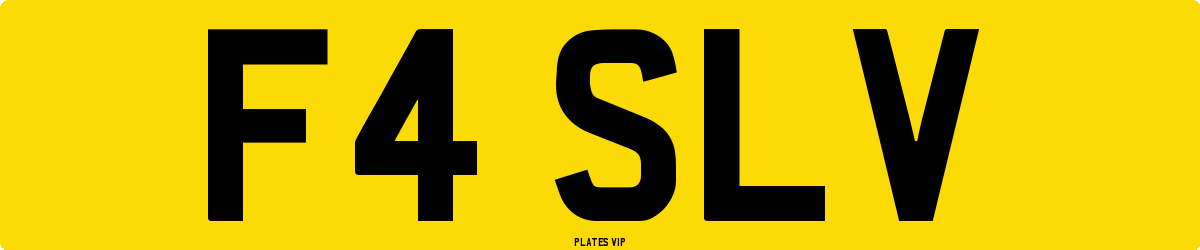 F4 SLV Number Plate
