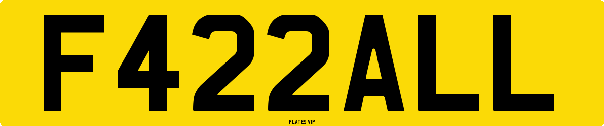 F422ALL Number Plate