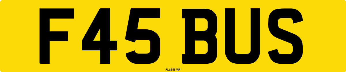 F45 BUS Number Plate