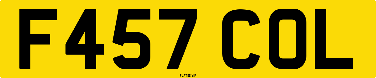 F457 COL Number Plate