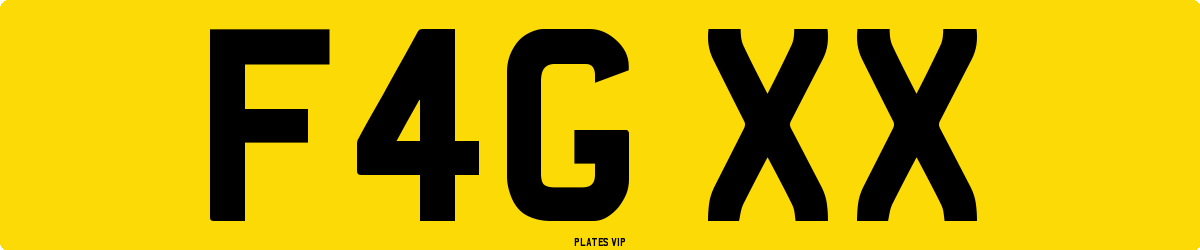 F4G XX Number Plate