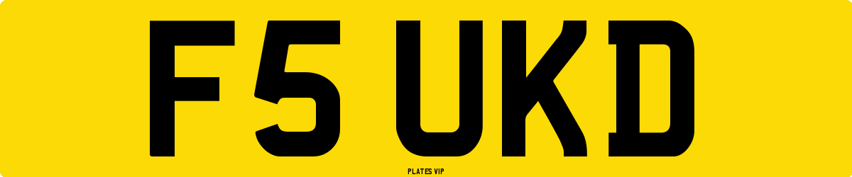 F5 UKD Number Plate