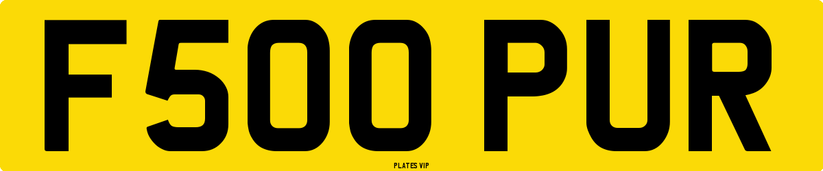 F500 PUR Number Plate