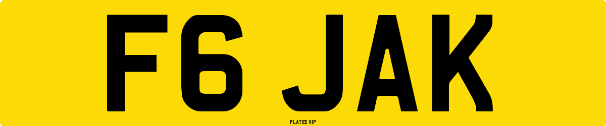 F6 JAK Number Plate