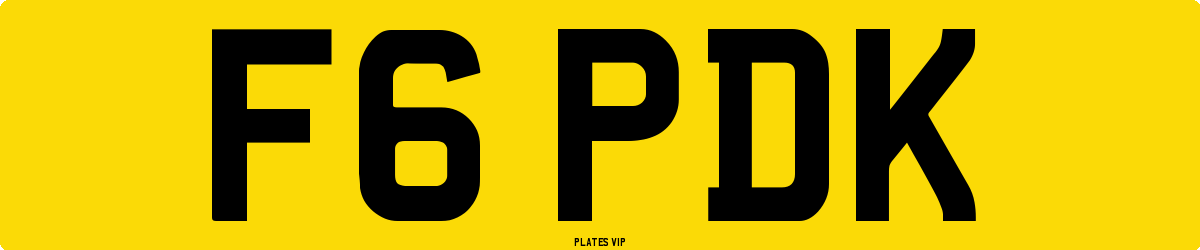 F6 PDK Number Plate
