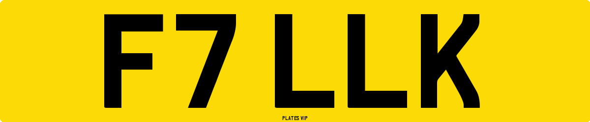 F7 LLK Number Plate