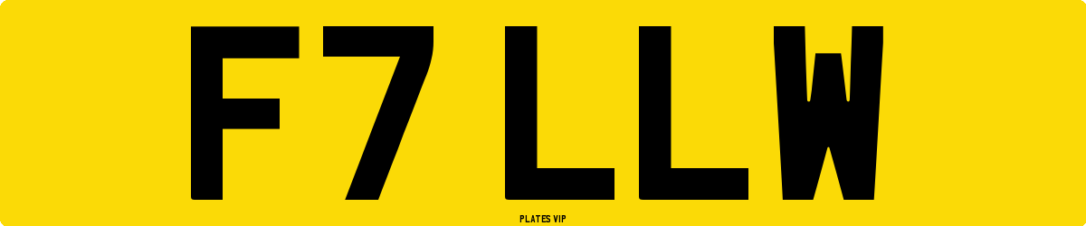 F7 LLW Number Plate