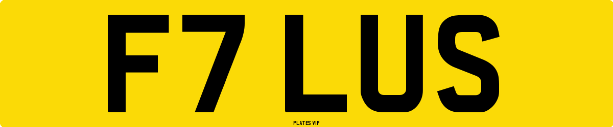 F7 LUS Number Plate