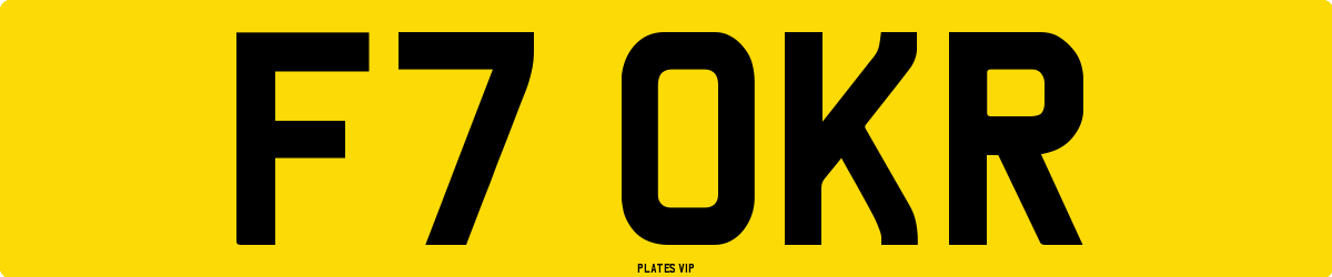 F7 OKR Number Plate