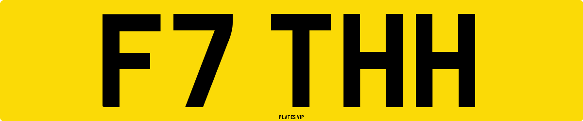 F7 THH Number Plate