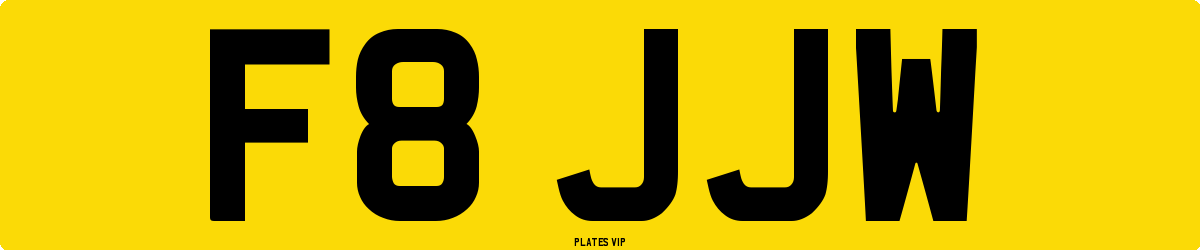 F8 JJW Number Plate