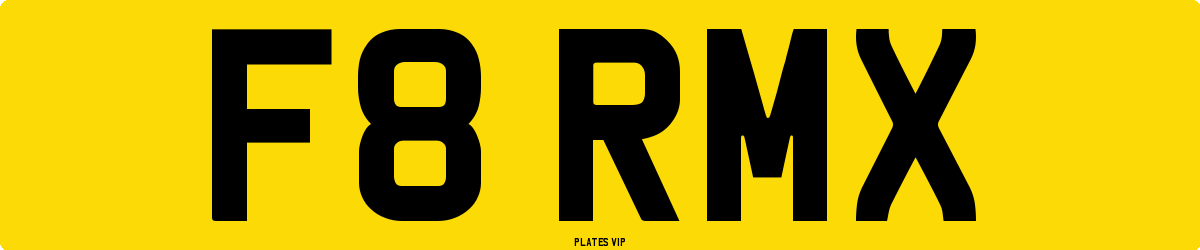F8 RMX Number Plate