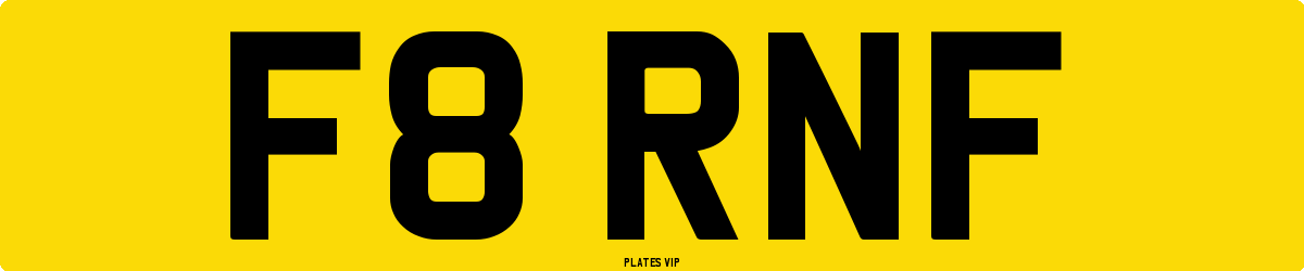 F8 RNF Number Plate