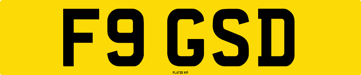 F9 GSD Number Plate