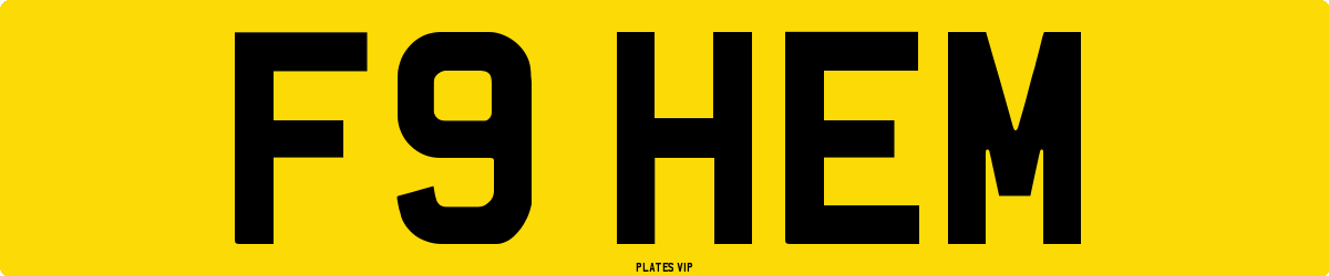 F9 HEM Number Plate