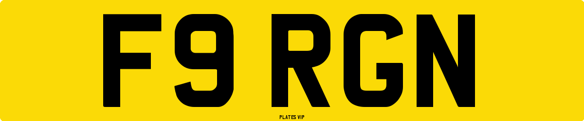 F9 RGN Number Plate