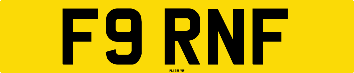 F9 RNF Number Plate