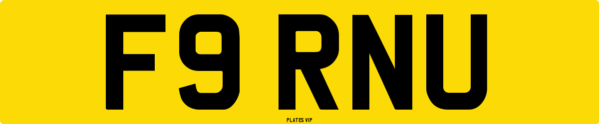 F9 RNU Number Plate