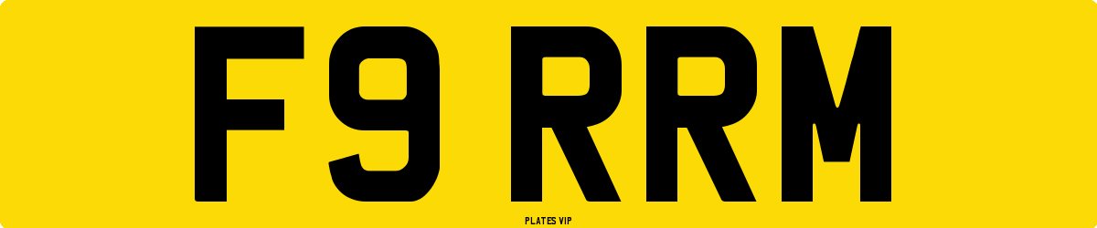 F9 RRM Number Plate