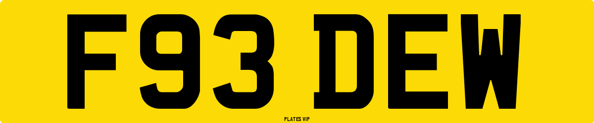 F93 DEW Number Plate