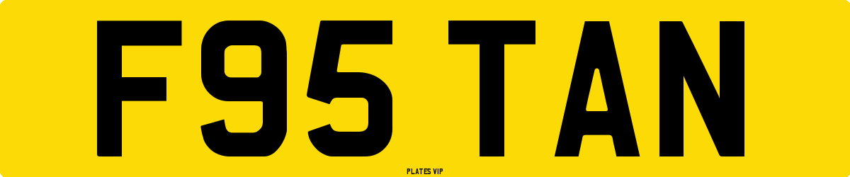 F95 TAN Number Plate