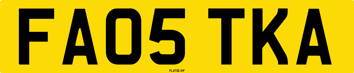 FA05 TKA Number Plate