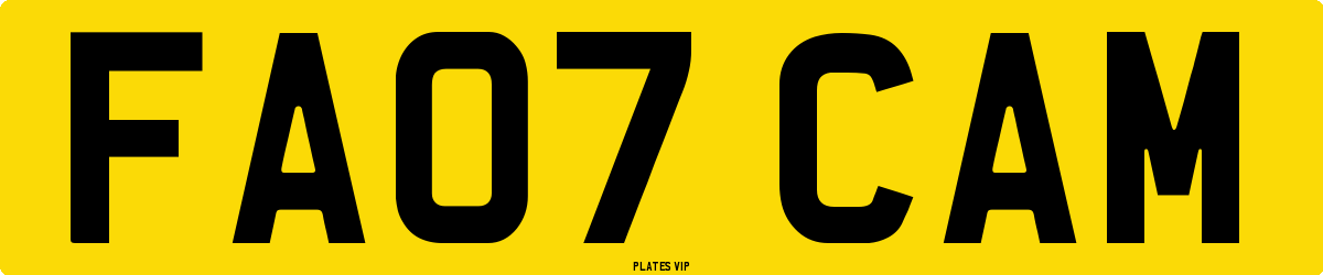 FA07 CAM Number Plate