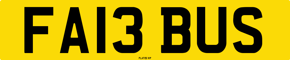 FA13 BUS Number Plate